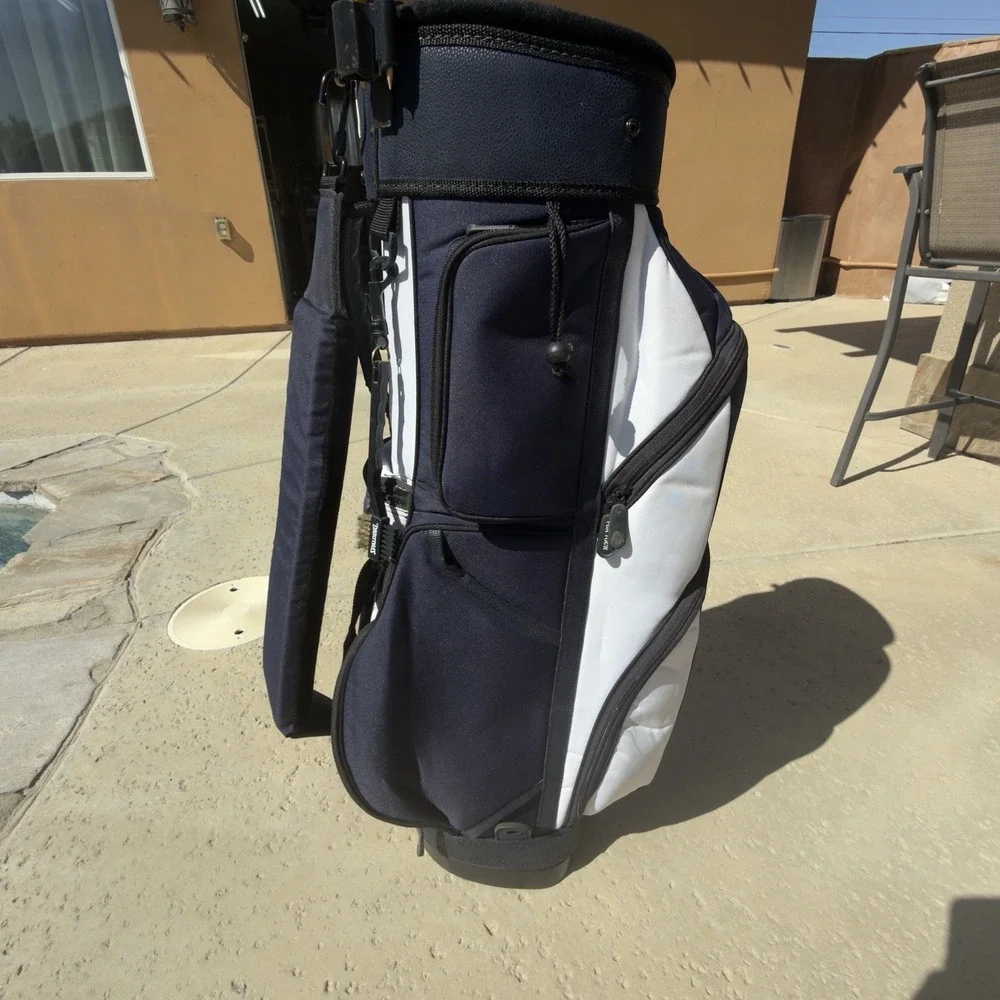 PGA Tour Golf Bag Baby Blue And White Leather And Fabric Great Condition